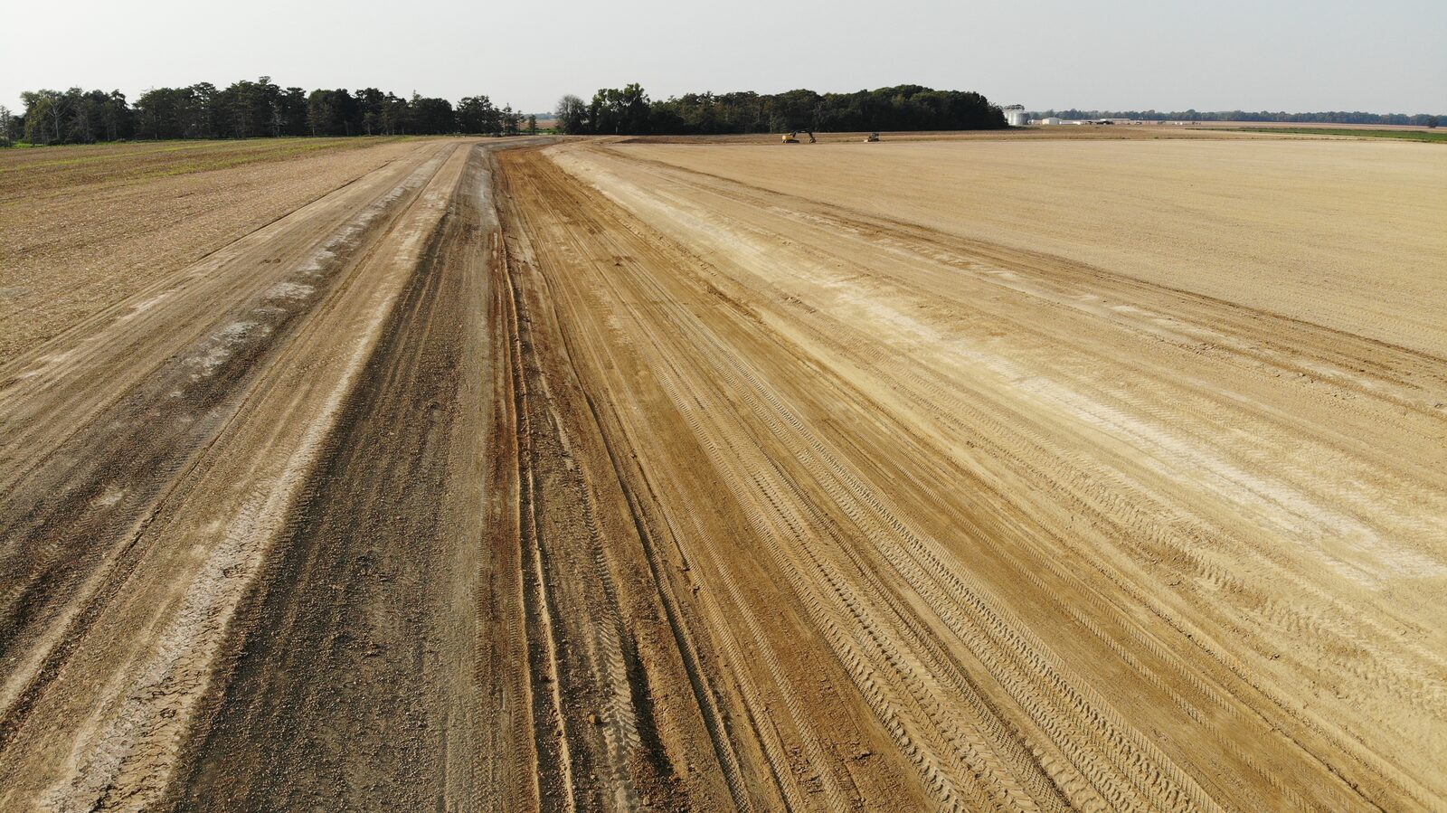 Tail water recovery field with equipment in the distance